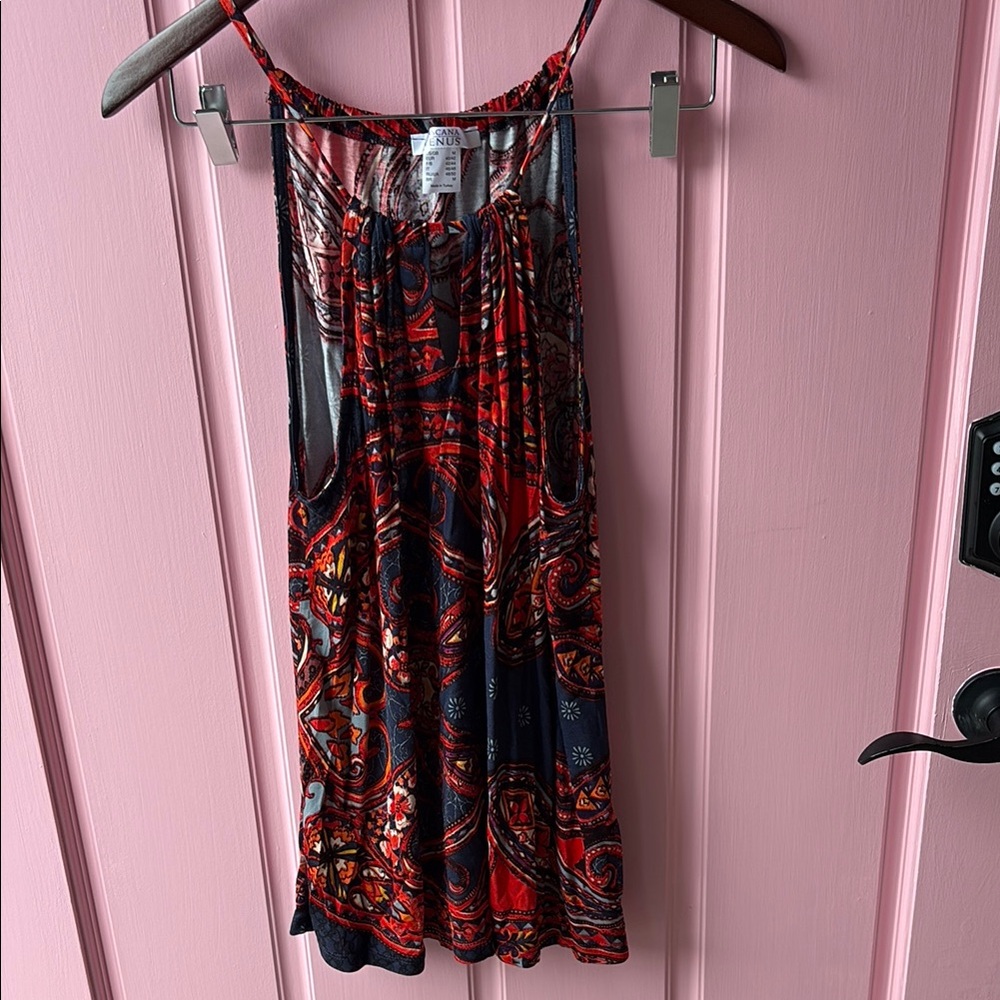 Red and Black Patterned Dress